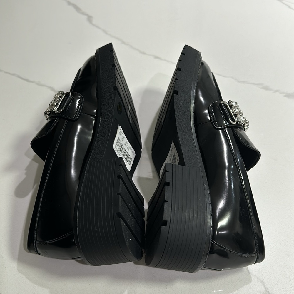 GB Rhinestone Strap Shiny Loafers - Picture 12 of 12